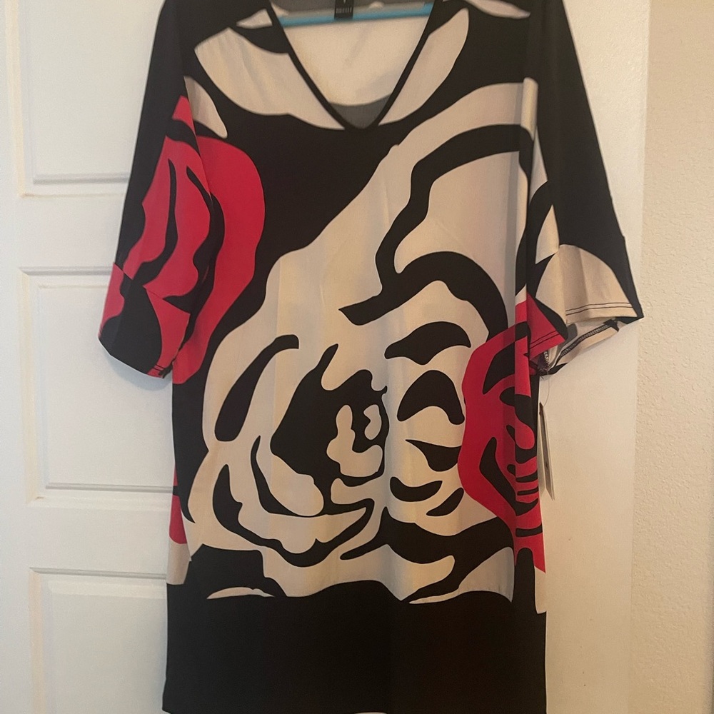 CLARA SUNWOO Black and Red Oversized Boxy Tunic